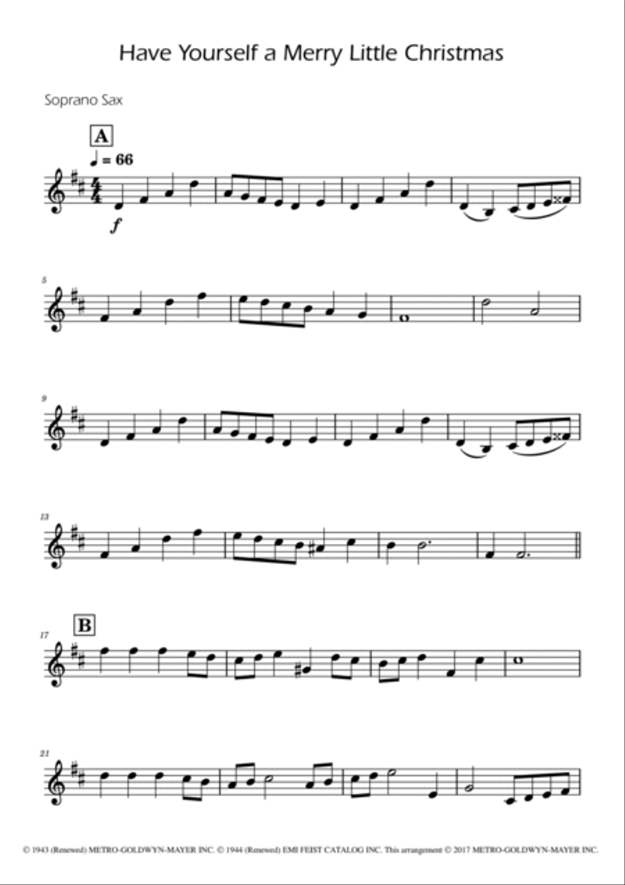 Have Yourself A Merry Little Christmas Saxophone Quartet scores gallery preview page 6