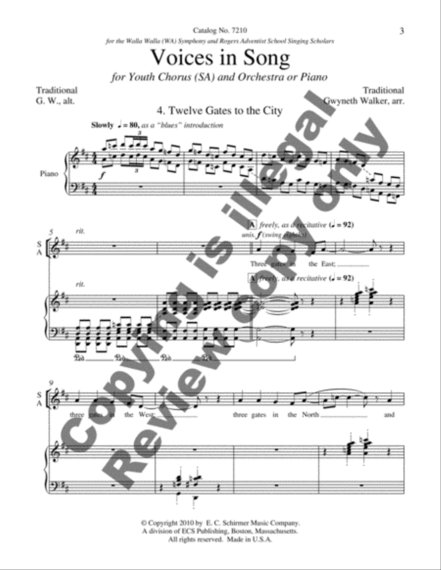 Voices in Song: 4. Twelve Gates to the City SA scores gallery preview page 8