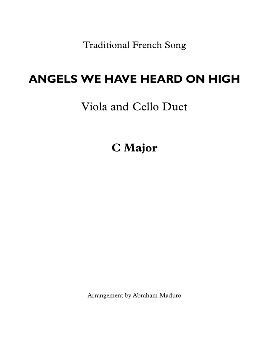 Angels We Have Heard On High Viola and Cello Duet String Duet scores gallery preview page 1