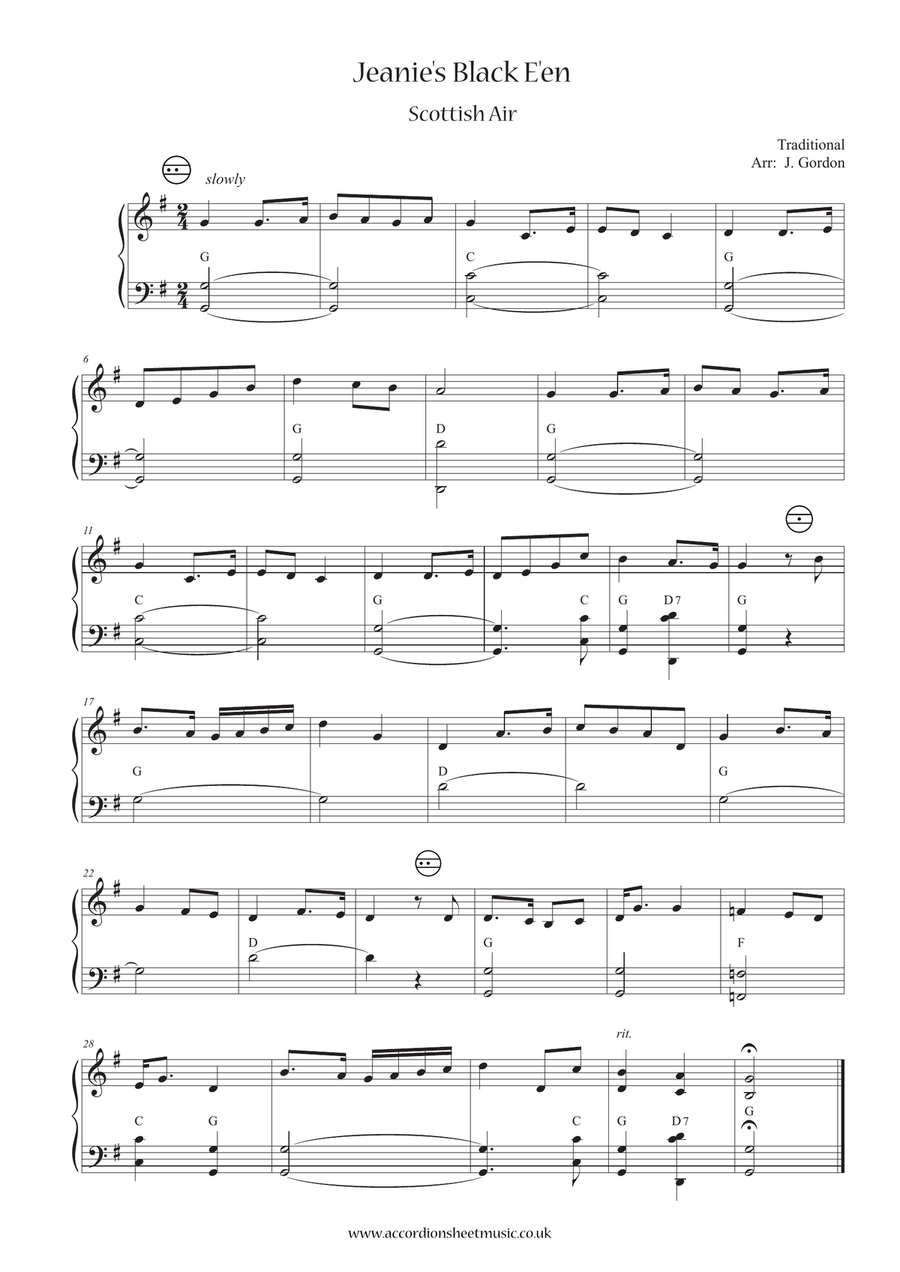 Jeanie's Black E'en Accordion scores gallery preview page 1