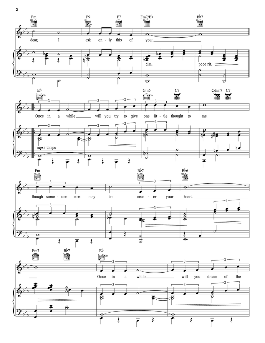 Once In A While Piano, Vocal, Guitar scores gallery preview page 2
