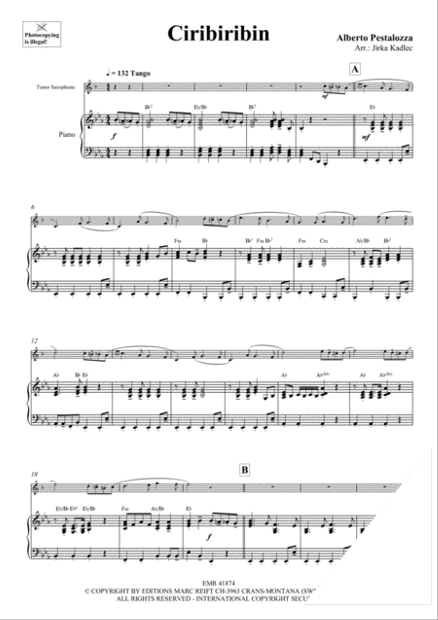 Ciribiribin Ciribiribin Tenor Saxophone scores gallery preview page 3