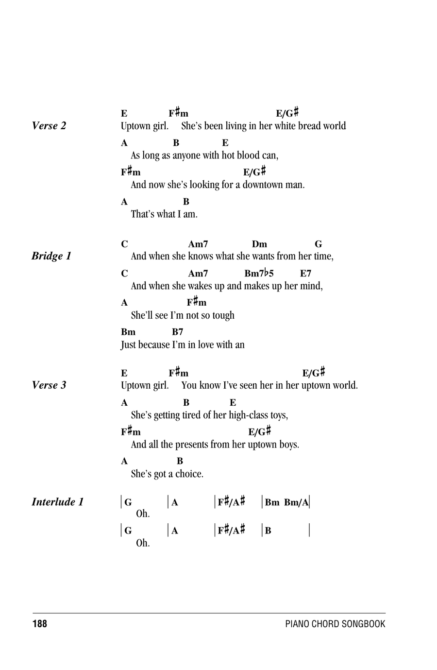 Uptown Girl Piano scores gallery preview page 2