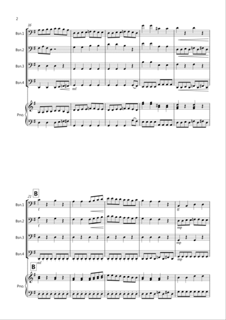 Haydn Rocks! for Bassoon Quartet Bassoon Quartet scores gallery preview page 2