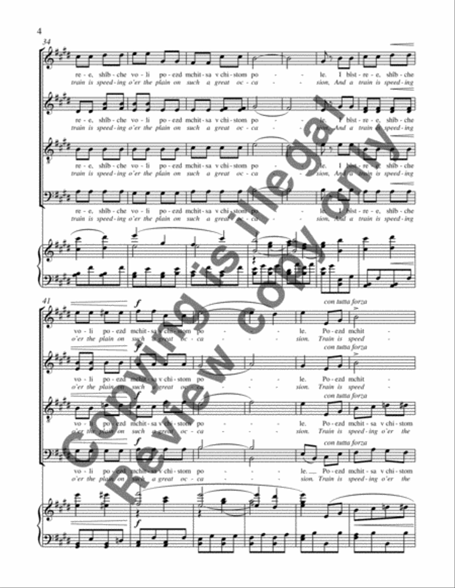 Poputnaya Pesnia (Traveling Song) 4-Part scores gallery preview page 11
