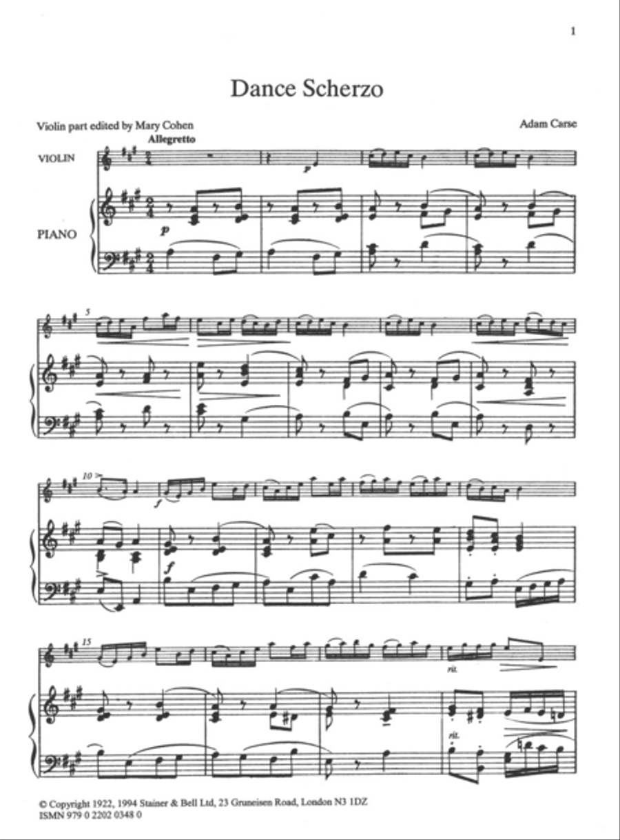 Carse: Adam: Classic Carse. Book 2 for Violin and Piano Violin Solo scores gallery preview page 2