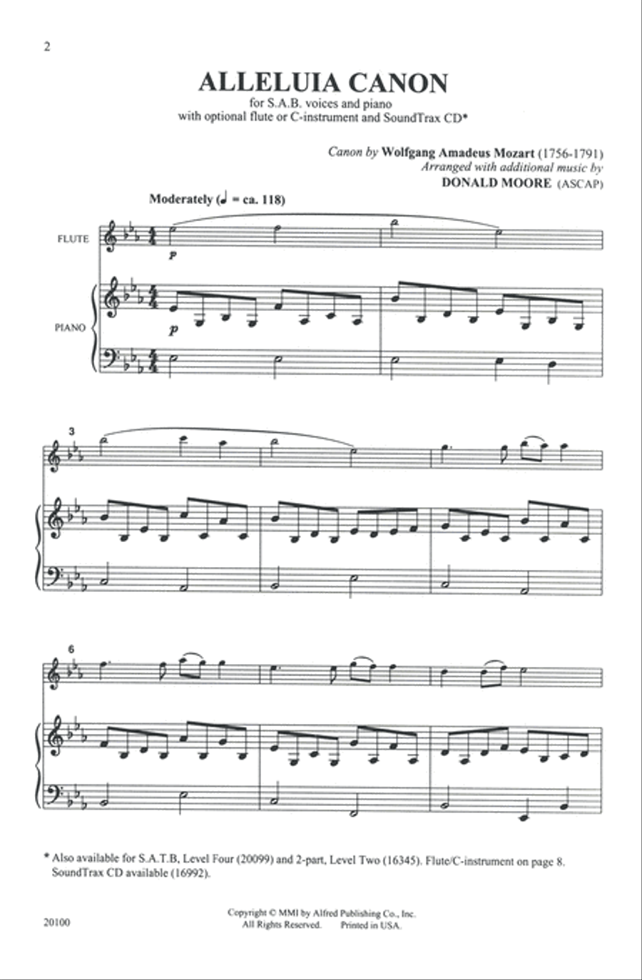 Alleluia Canon Alleluia Canon 3-Part scores gallery preview page 2