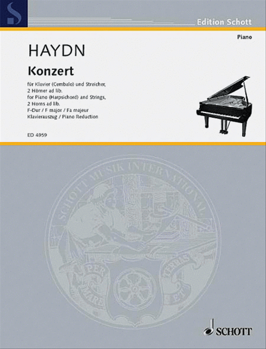 Concerto F Major Hob. Xviii: 3 Piano scores gallery preview page 1