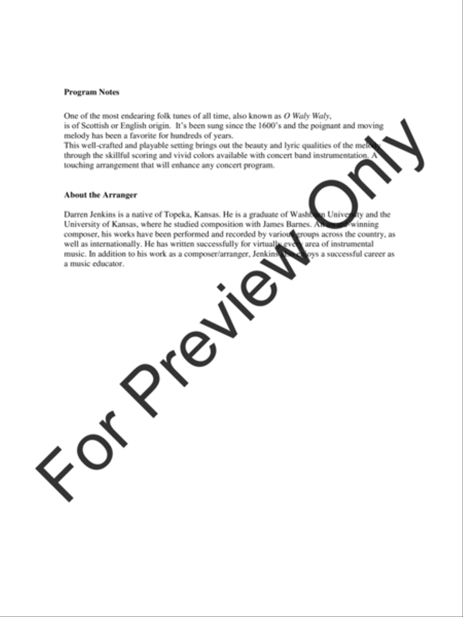 The Water Is Wide Concert Band scores gallery preview page 3