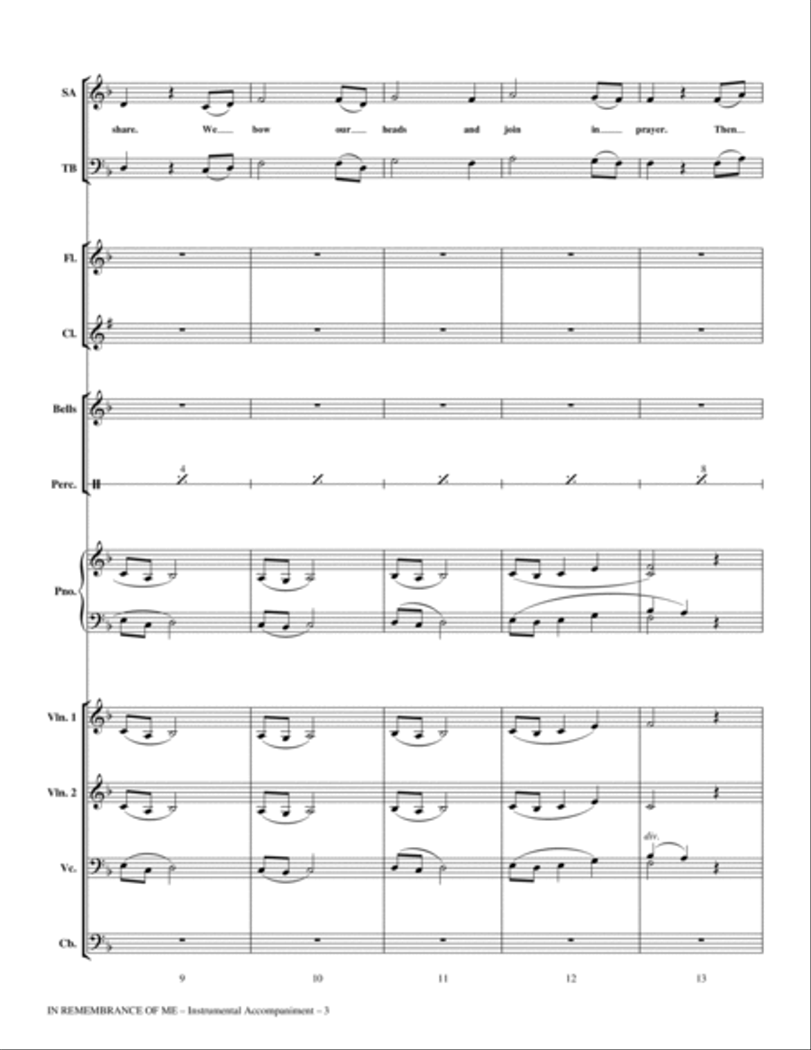 In Remembrance Of Me - Full Score Choir scores gallery preview page 3