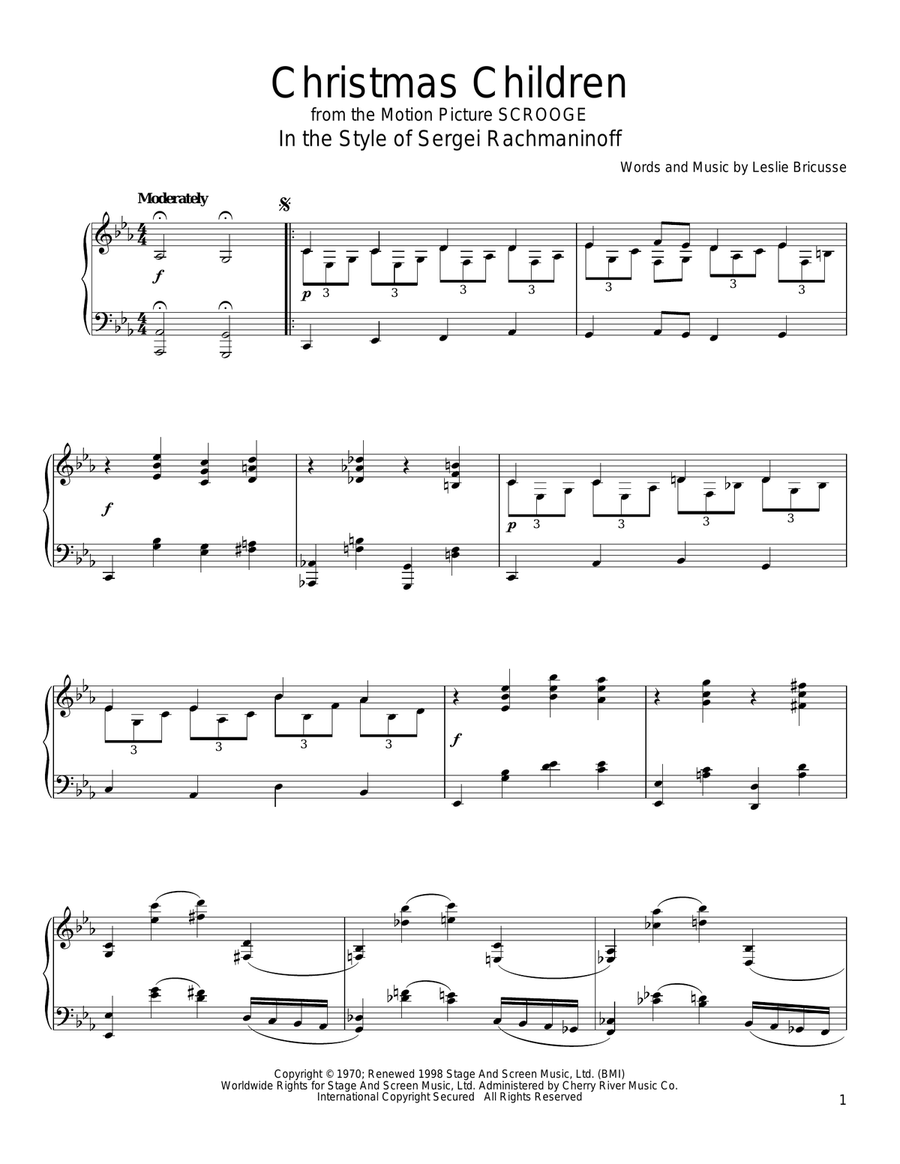 Christmas Children (in the style of Rachmaninoff) (arr. David Pearl) Piano Solo scores gallery preview page 1