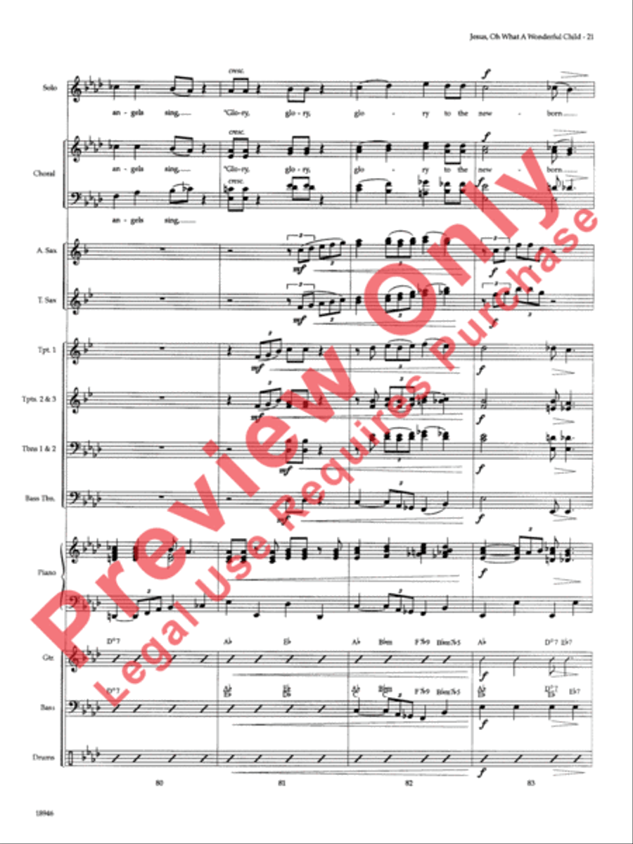 Jesus, Oh What a Wonderful Child Choir scores gallery preview page 22