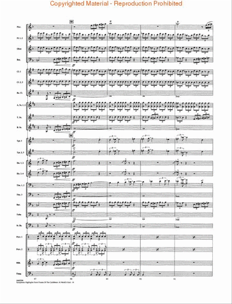Pirates of the Caribbean: At World's End (Symphonic Highlights) Concert Band scores gallery preview page 3