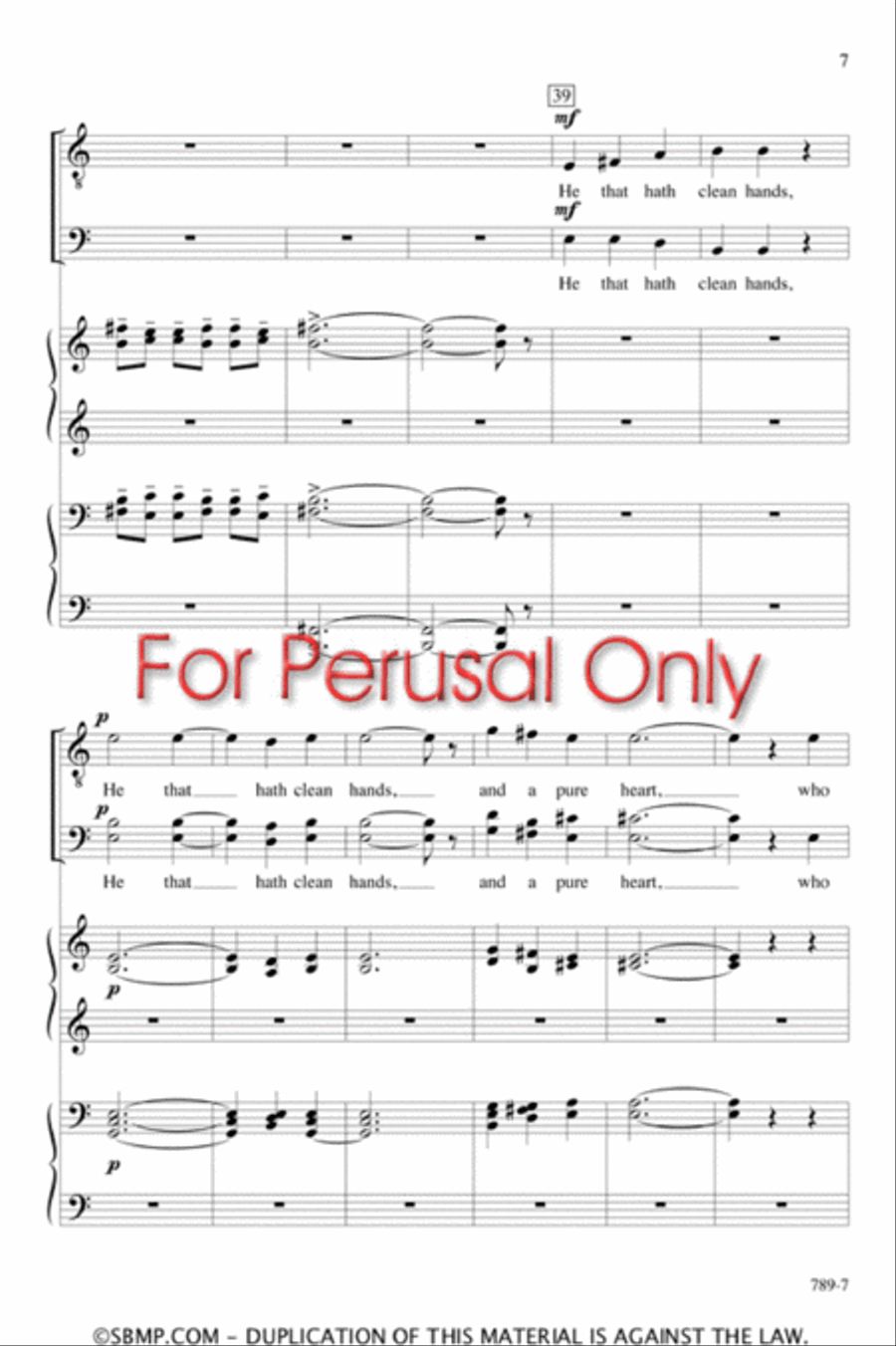 Psalm 24 - SATB Octavo 4-Part scores gallery preview page 6