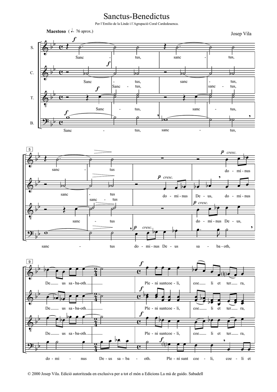 Sanctus-Benedictus 4-Part scores gallery preview page 3