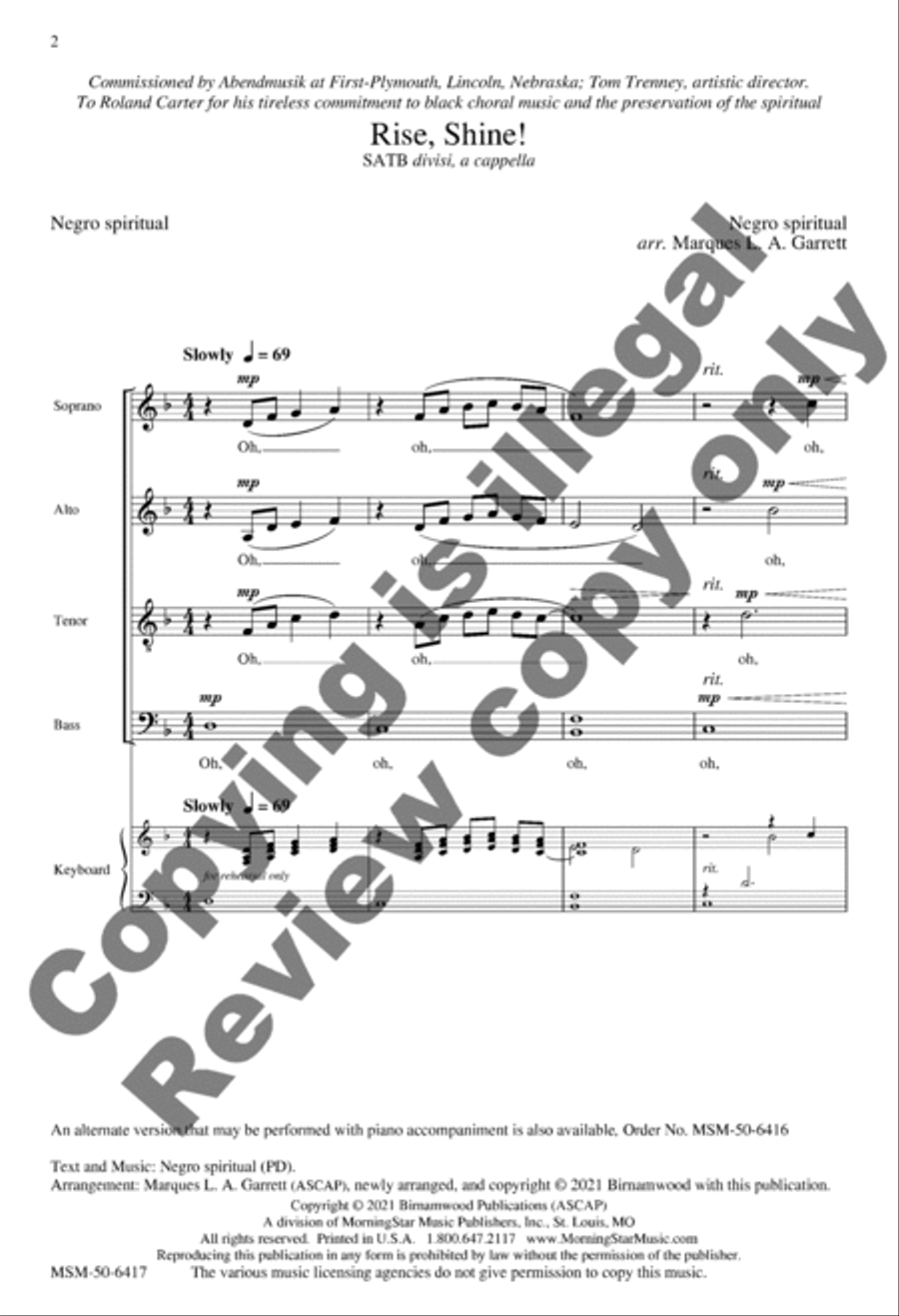 Rise, Shine! Divisi scores gallery preview page 2