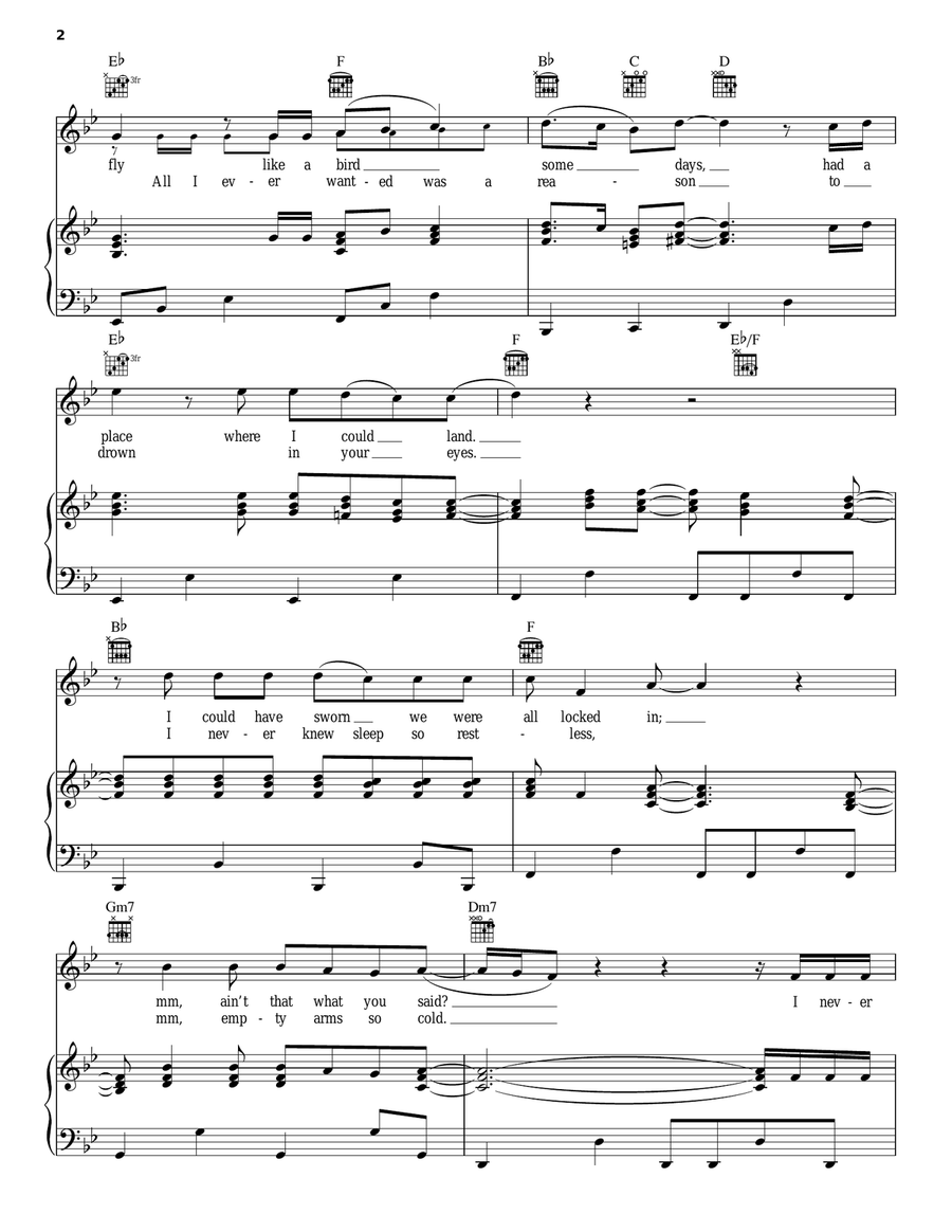 Healing Hands Healing Hands Piano, Vocal, Guitar scores gallery preview page 2