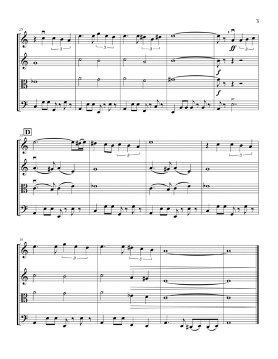 Arabian Nights (reprise) String Quartet scores gallery preview page 3