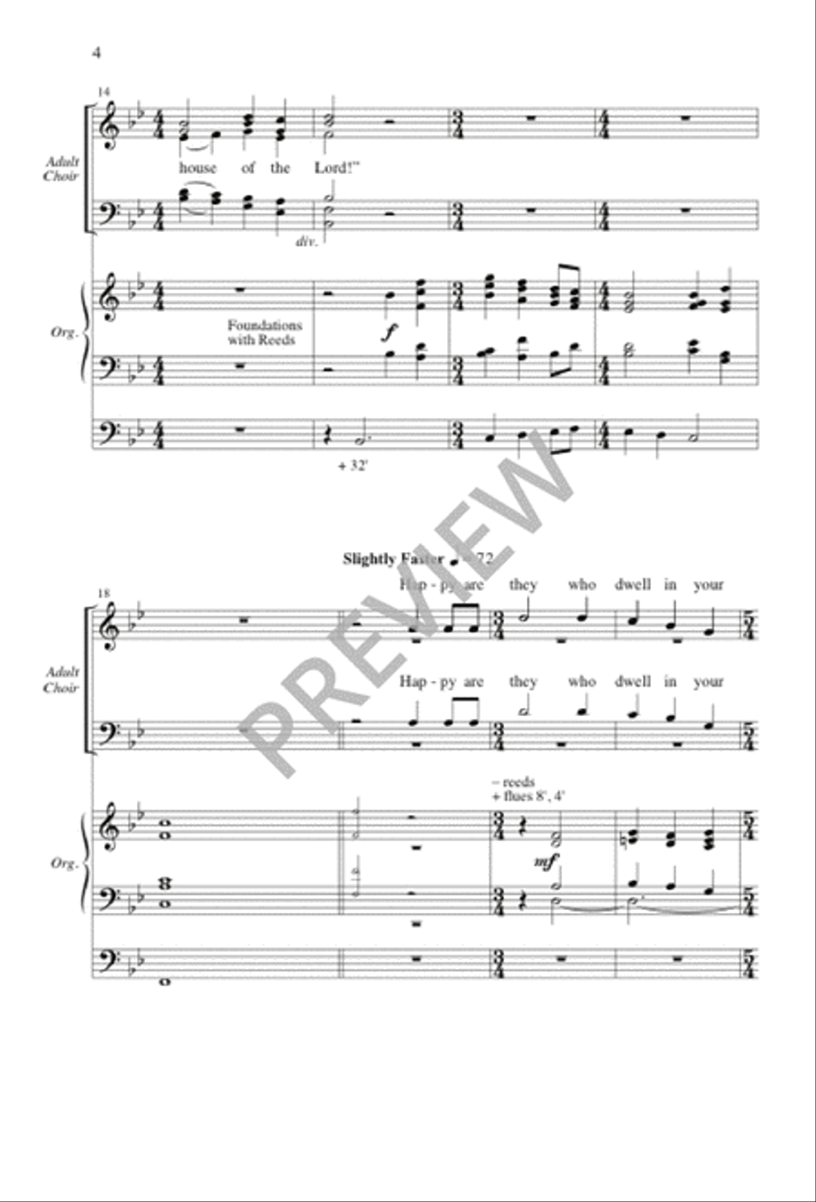 I Was Glad 4-Part scores gallery preview page 4