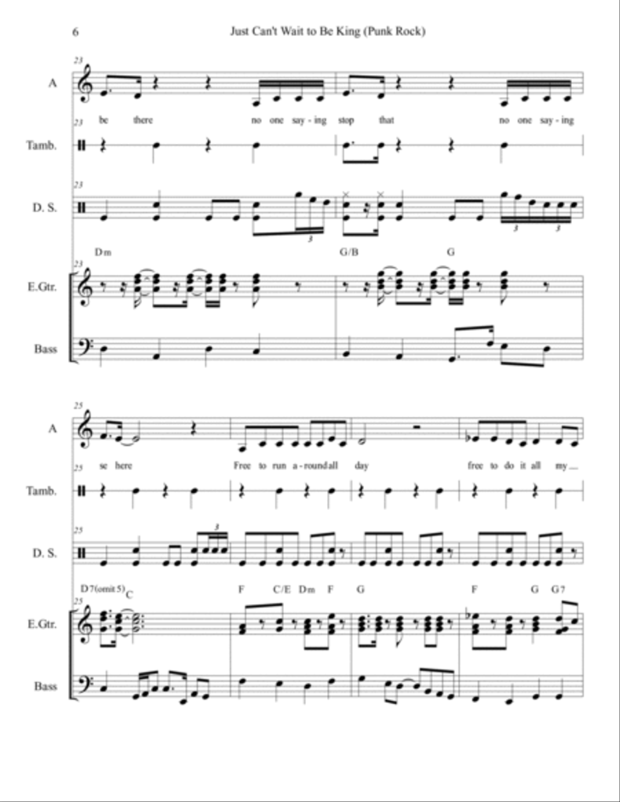 I Just Can't Wait To Be King Bass Guitar scores gallery preview page 6