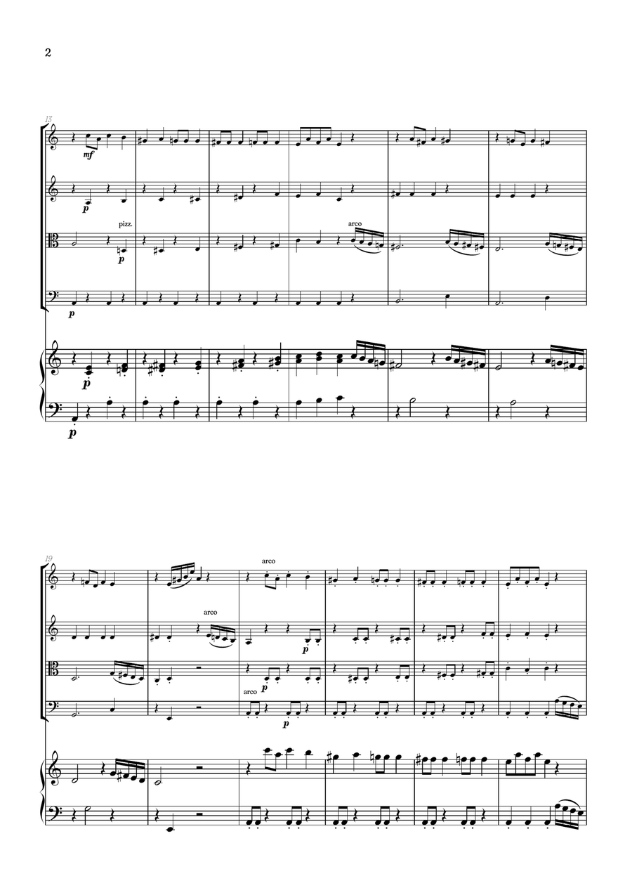 Dance of the Sugar Plum Fairy • String Quartet sheet music with piano accompaniment String Quartet scores gallery preview page 2