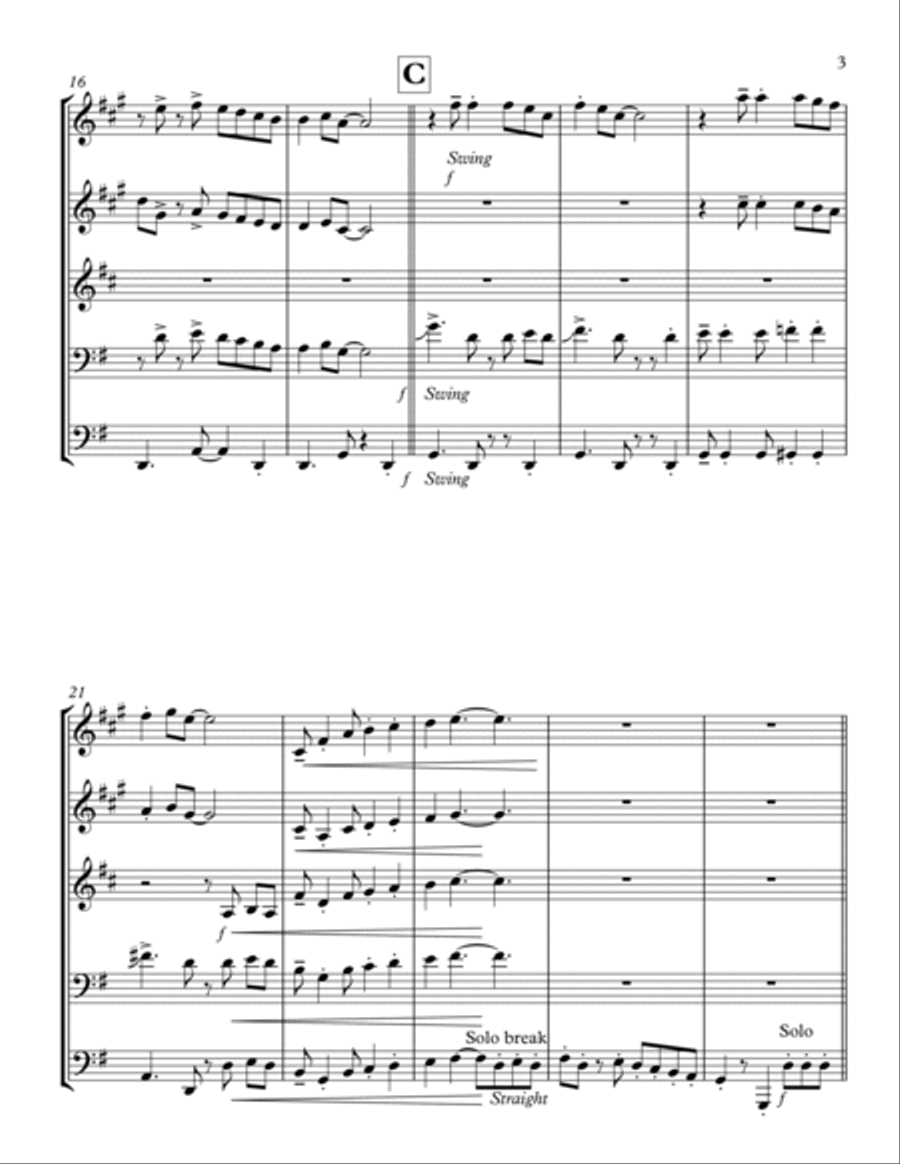 La Cucuracha: Brass Quintet Brass Quintet scores gallery preview page 3