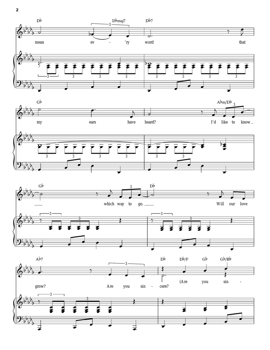 Are You Sincere Piano, Vocal scores gallery preview page 2