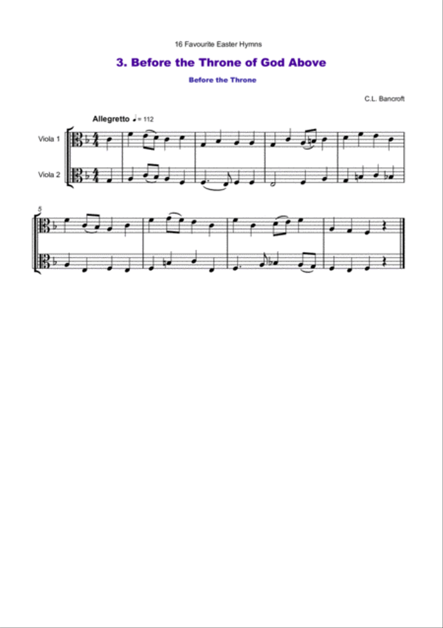 16 Favourite Easter Hymns for Viola Duet String Duet scores gallery preview page 4