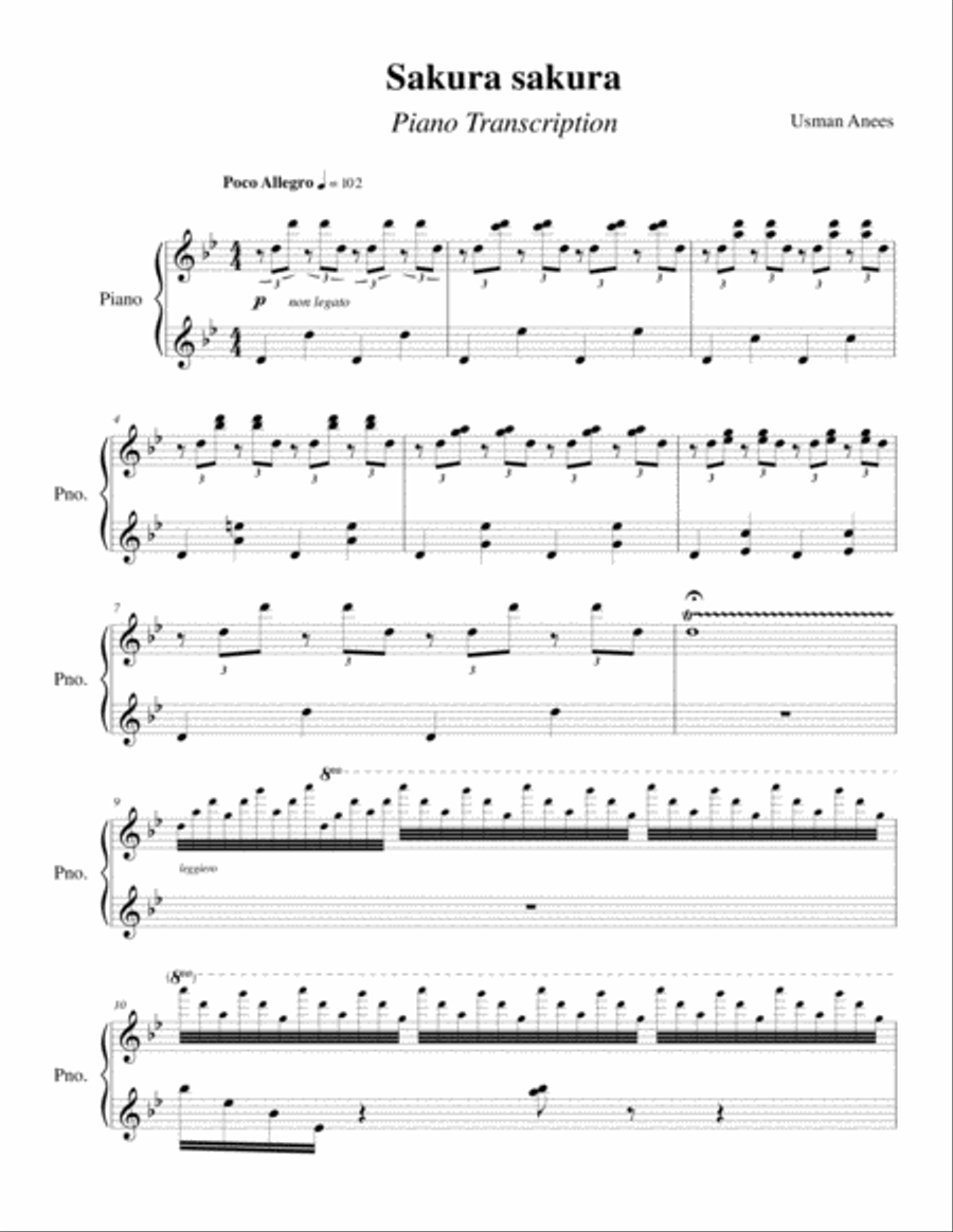 Sakura sakura - Piano Transcription Piano Solo scores gallery preview page 2