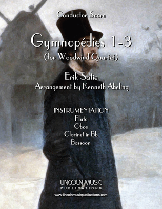 Book cover for Satie – Gymnopedies No. 1-3 (for Woodwind Quartet)