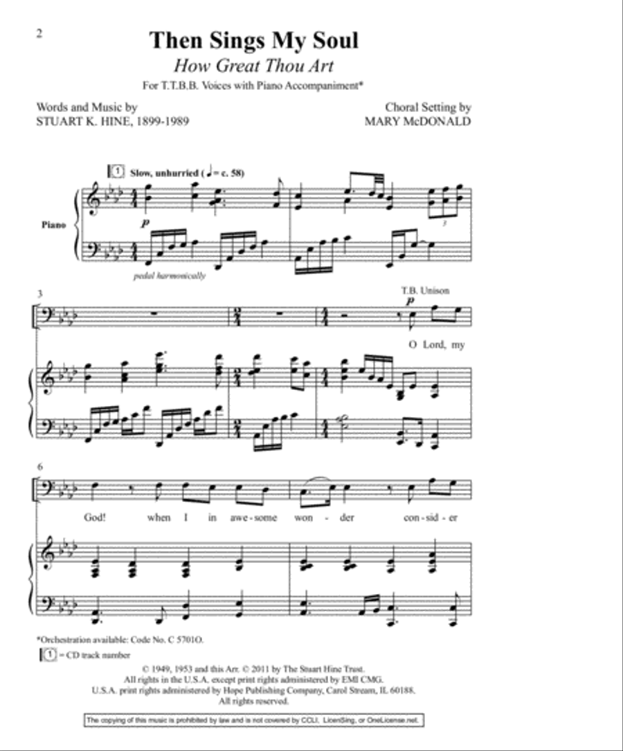 Then Sings My Soul (How Great Thou Art) Choir scores gallery preview page 3