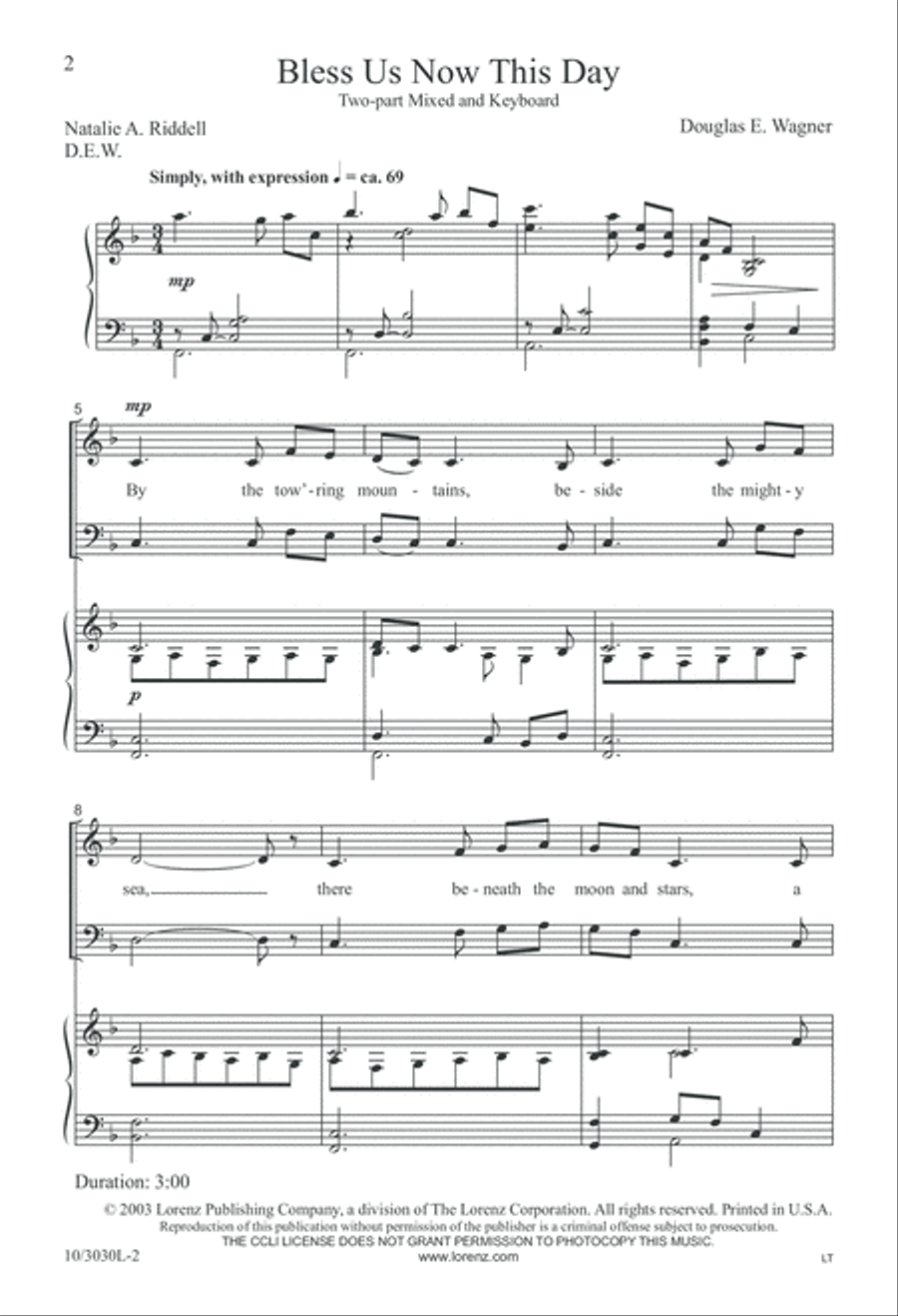 Bless Us Now This Day 2-Part scores gallery preview page 1