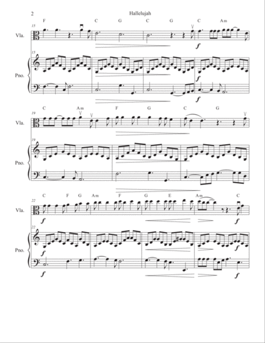 Hallelujah Viola scores gallery preview page 3