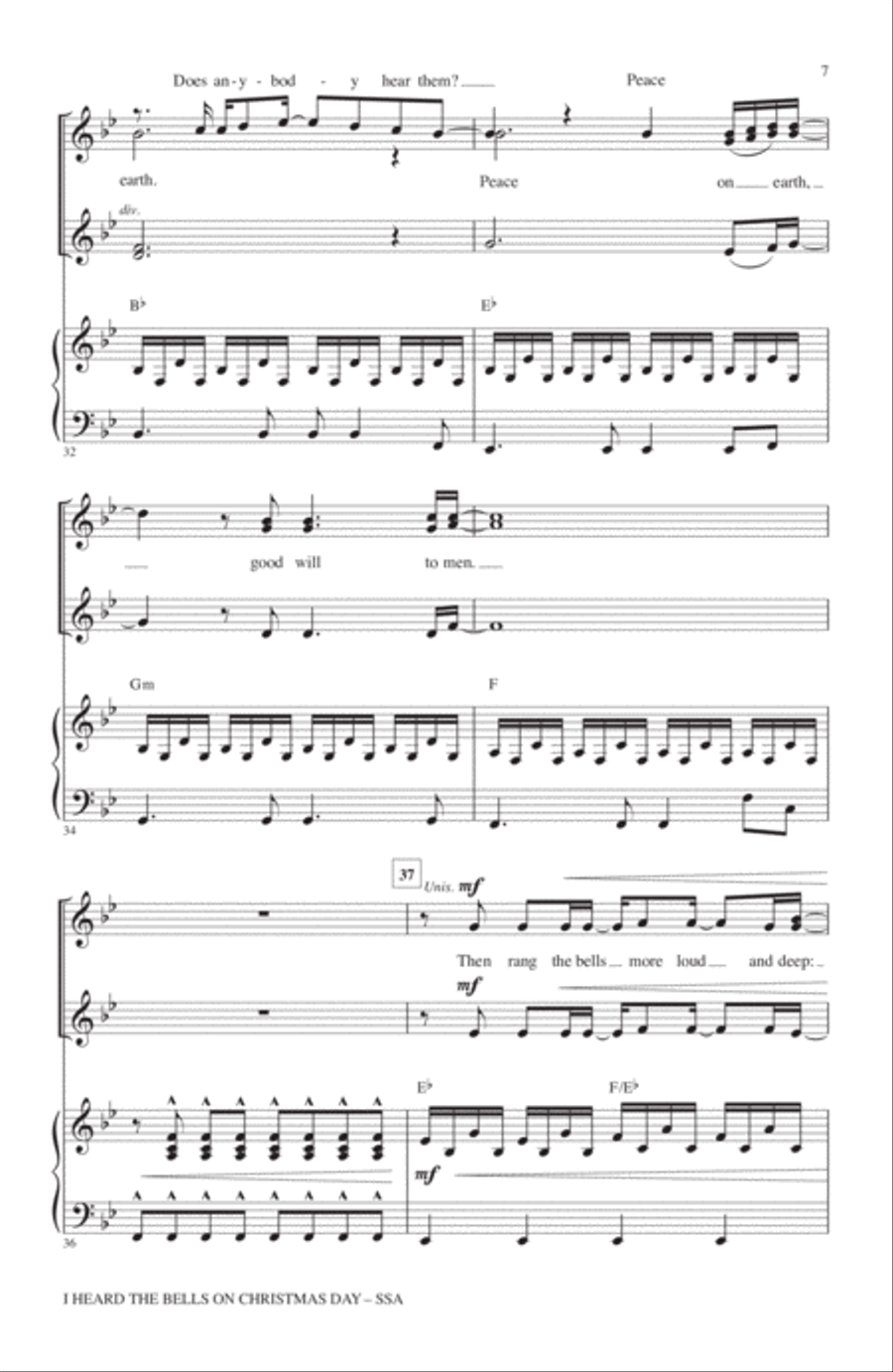 I Heard The Bells On Christmas Day SSA scores gallery preview page 6