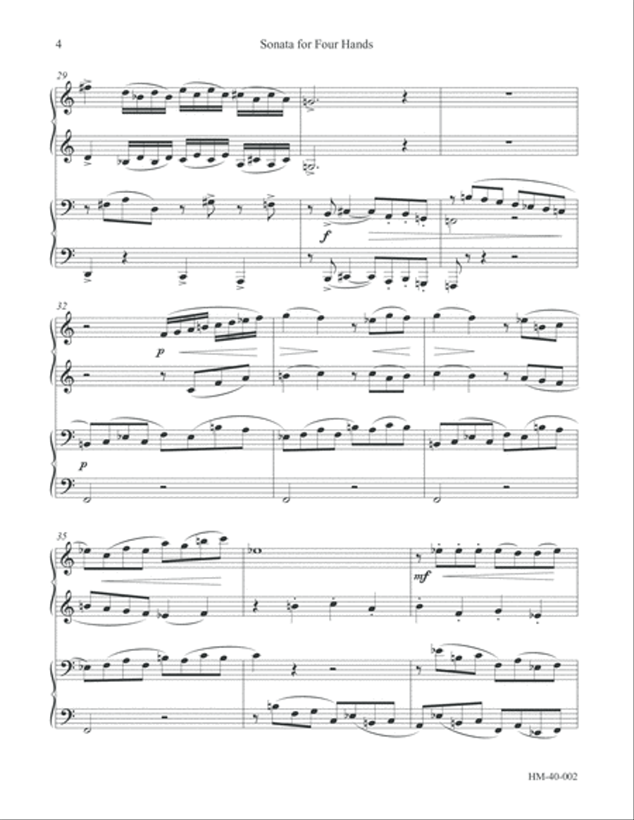 Sonata for Four Hands Piano scores gallery preview page 6