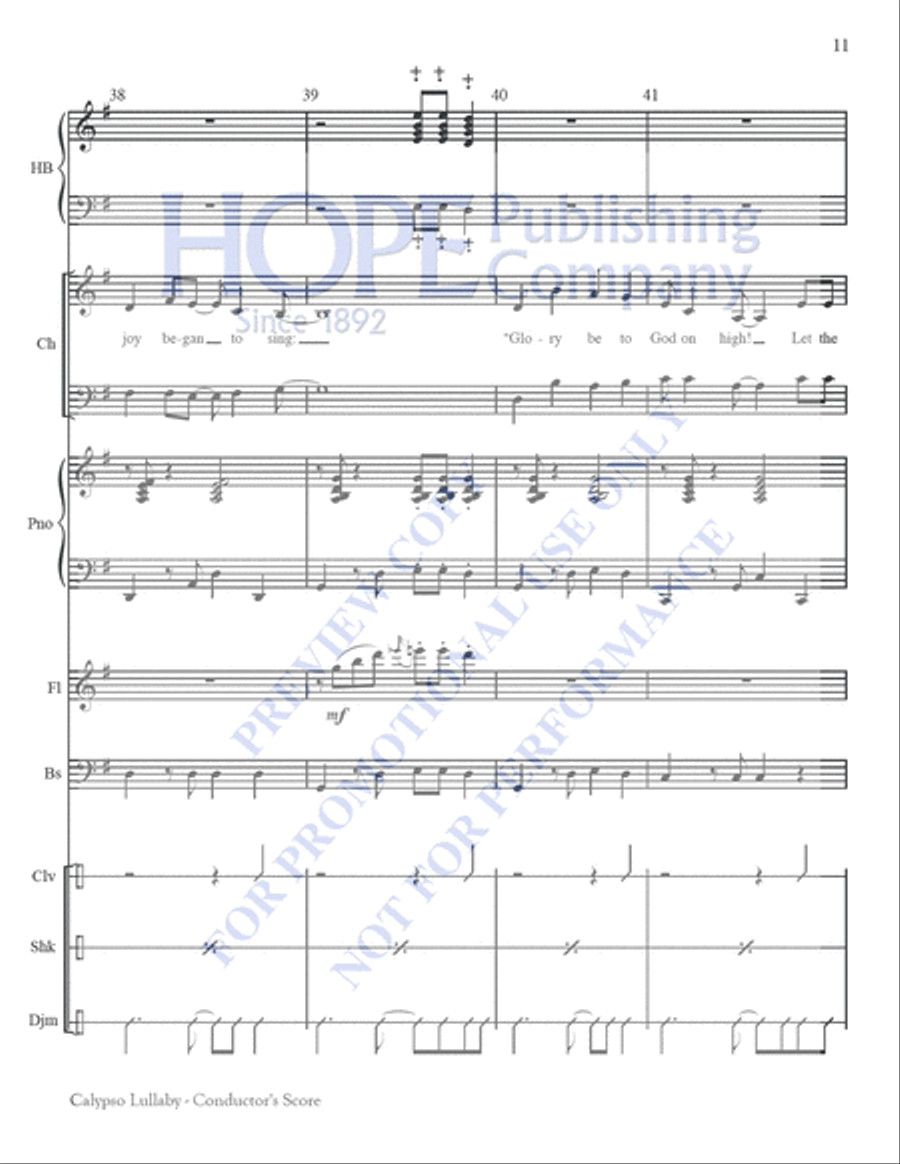 Calypso Lullaby Choir scores gallery preview page 11