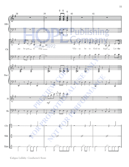 Calypso Lullaby by Jester Hairston Choir - Sheet Music
