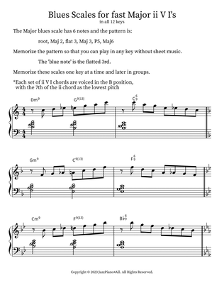 Blues Scales for fast Major ii V I's