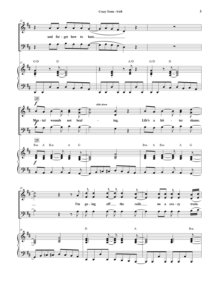 Crazy Train 3-Part scores gallery preview page 3