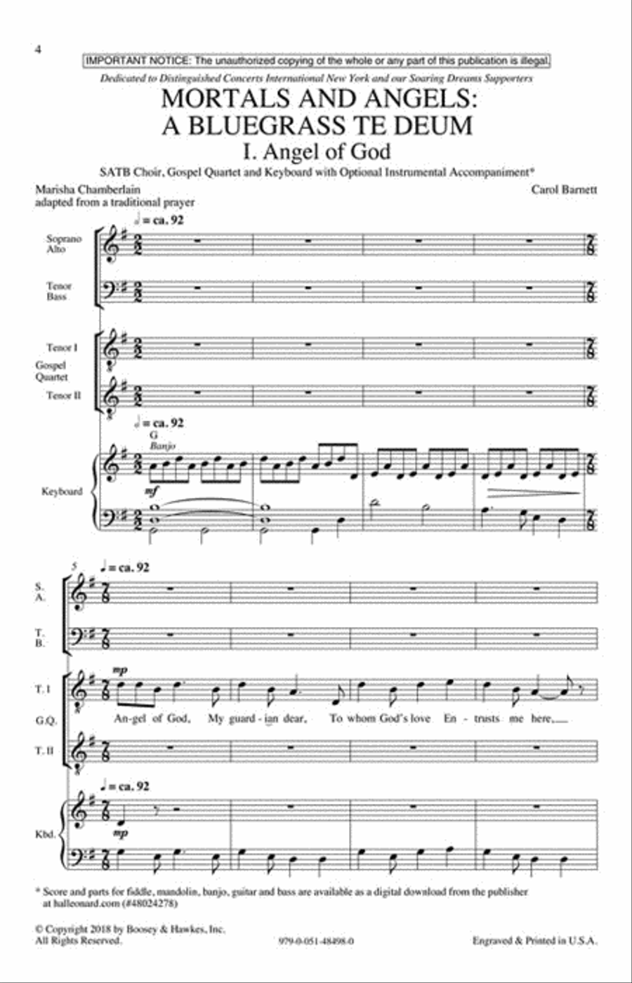 Mortals & Angels: A Bluegrass Te Deum 4-Part scores gallery preview page 2