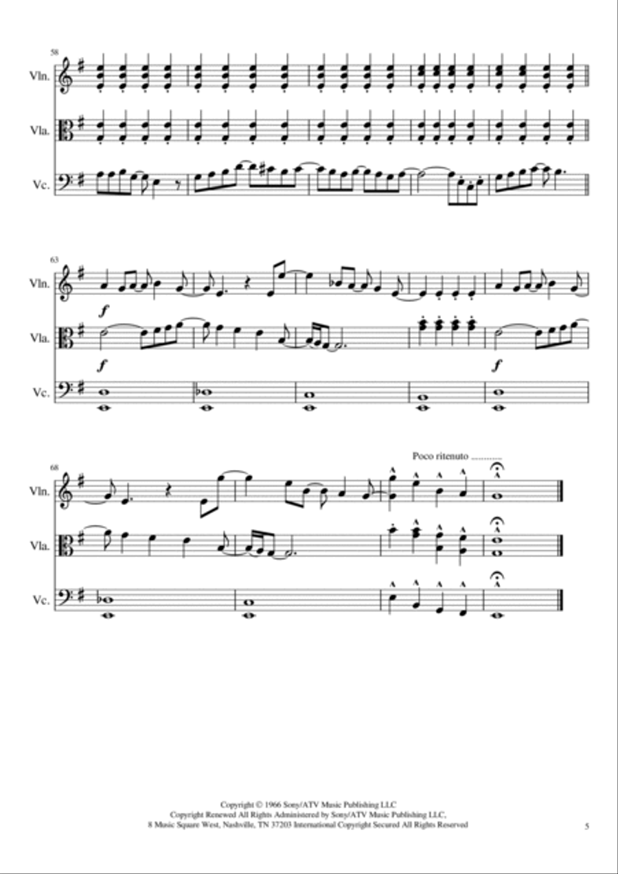 Eleanor Rigby String Trio scores gallery preview page 5