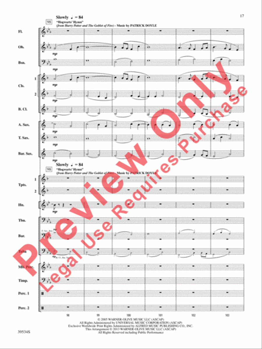 The Magic of Harry Potter Concert Band scores gallery preview page 18