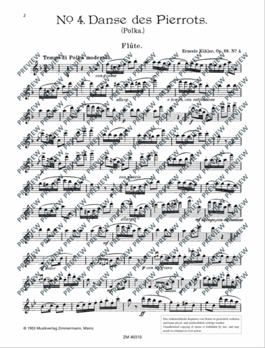 Danse des Pierrots (Polka) Flute Solo scores gallery preview page 11