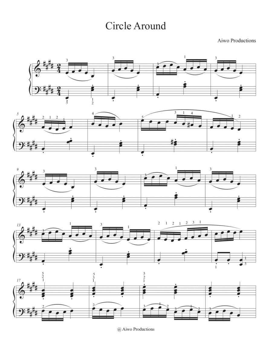 Circle Around Circle Around Piano Solo scores gallery preview page 1