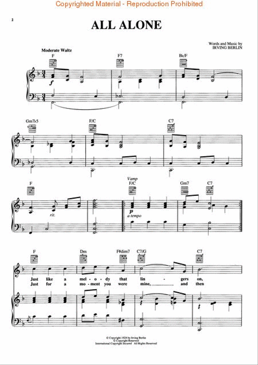 Irving Berlin - Ballads - 2nd Edition Piano, Vocal, Guitar scores gallery preview page 2