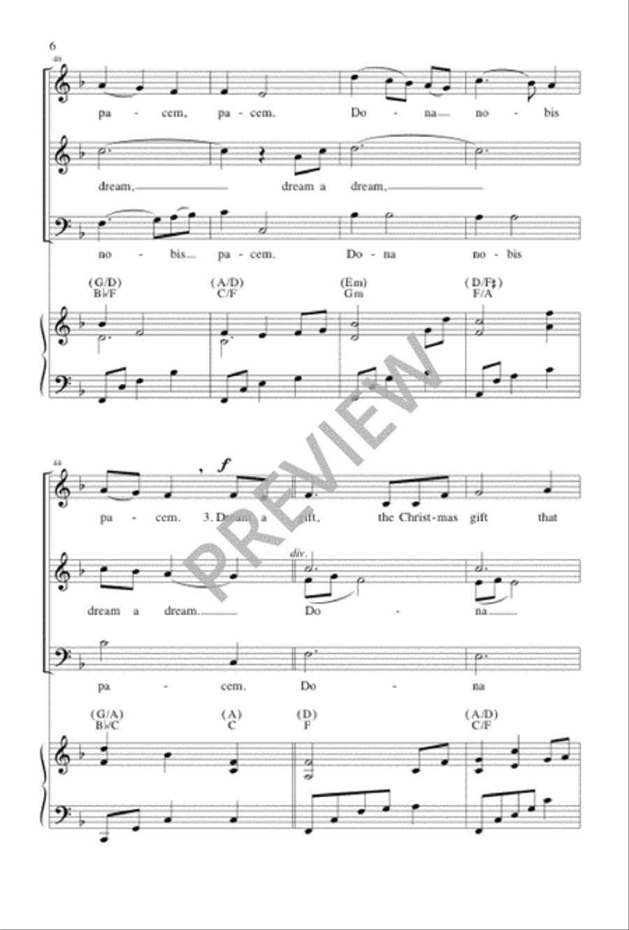Dream a Dream Dream a Dream 4-Part scores gallery preview page 6