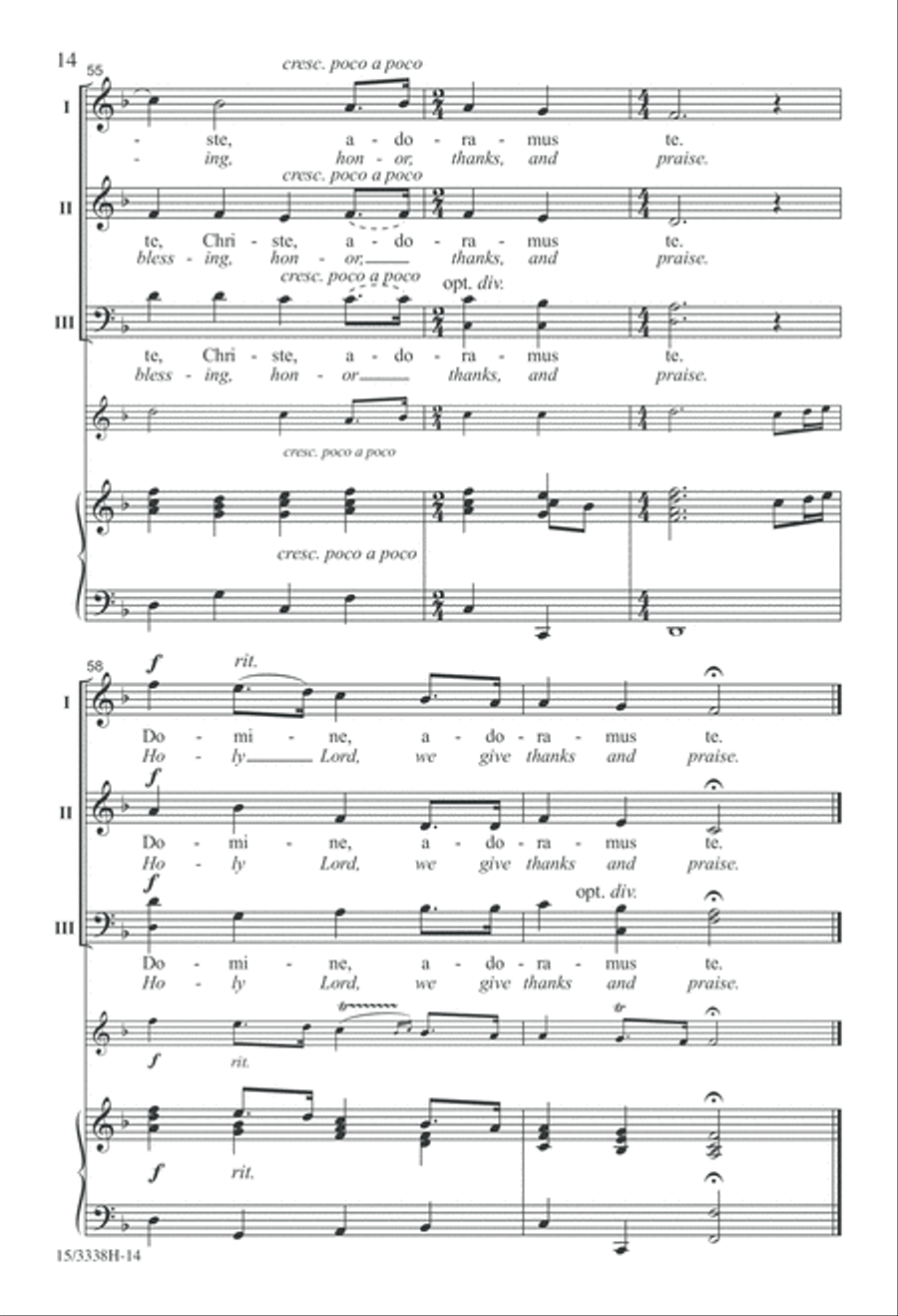 Adoramus Te Adoramus Te 3-Part scores gallery preview page 14