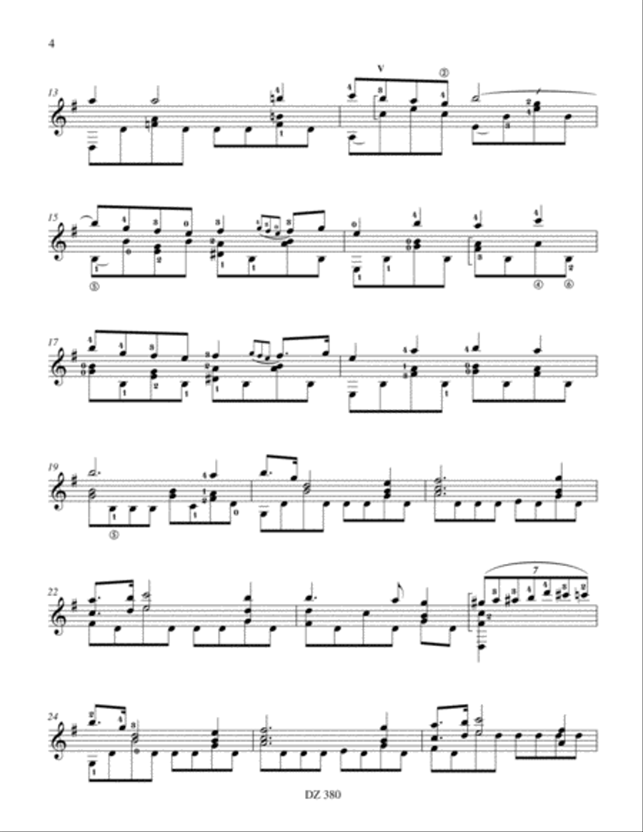 Prélude, opus 28, no 15 Classical Guitar scores gallery preview page 4