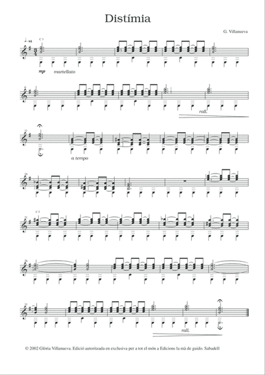 Distímia Classical Guitar scores gallery preview page 4