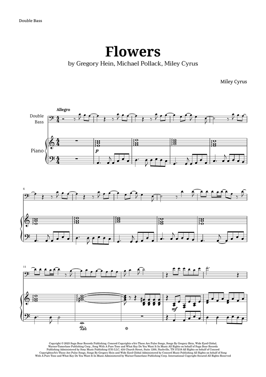 Flowers Double Bass scores gallery preview page 1